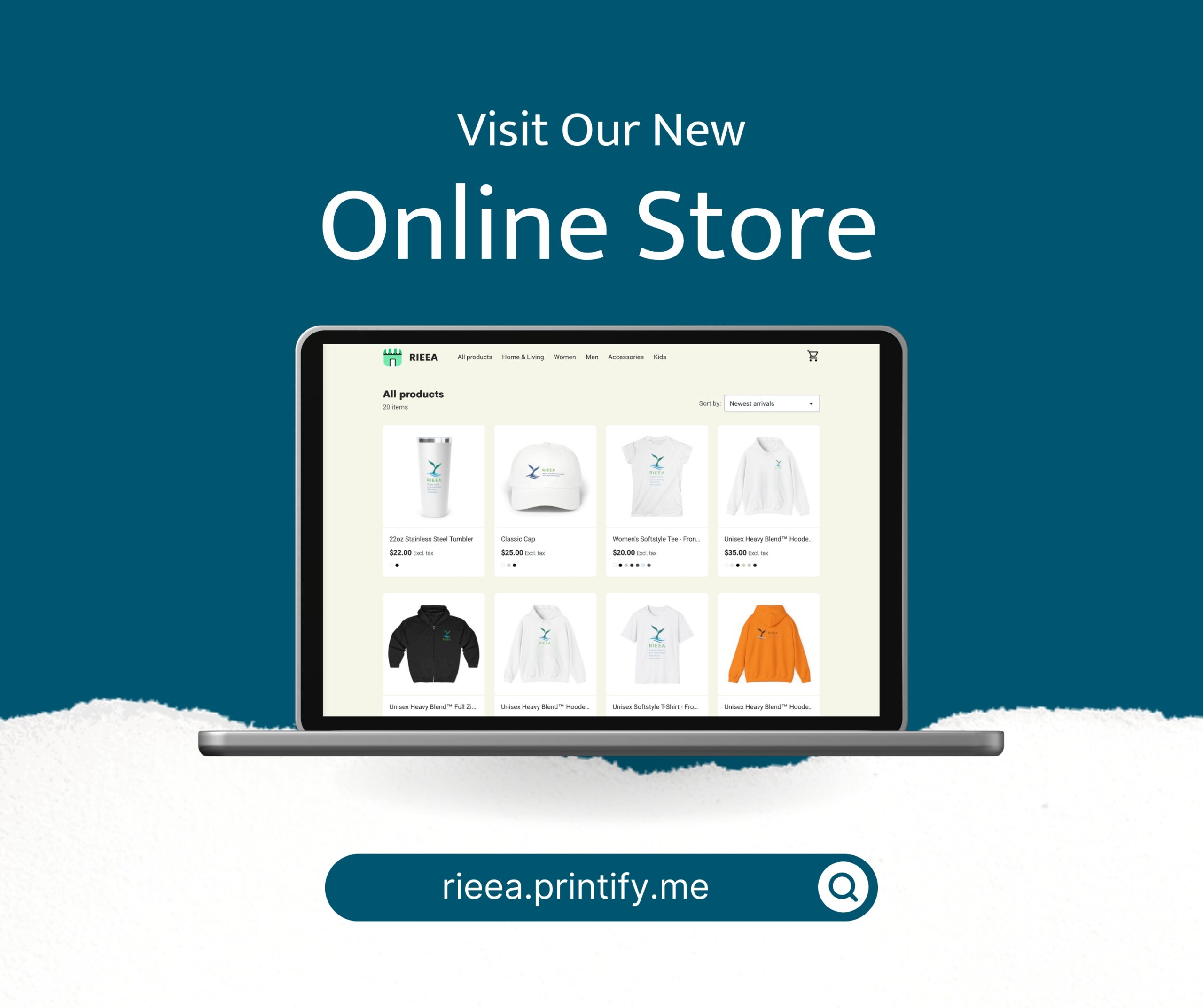 New RIEEA merch store on Printify