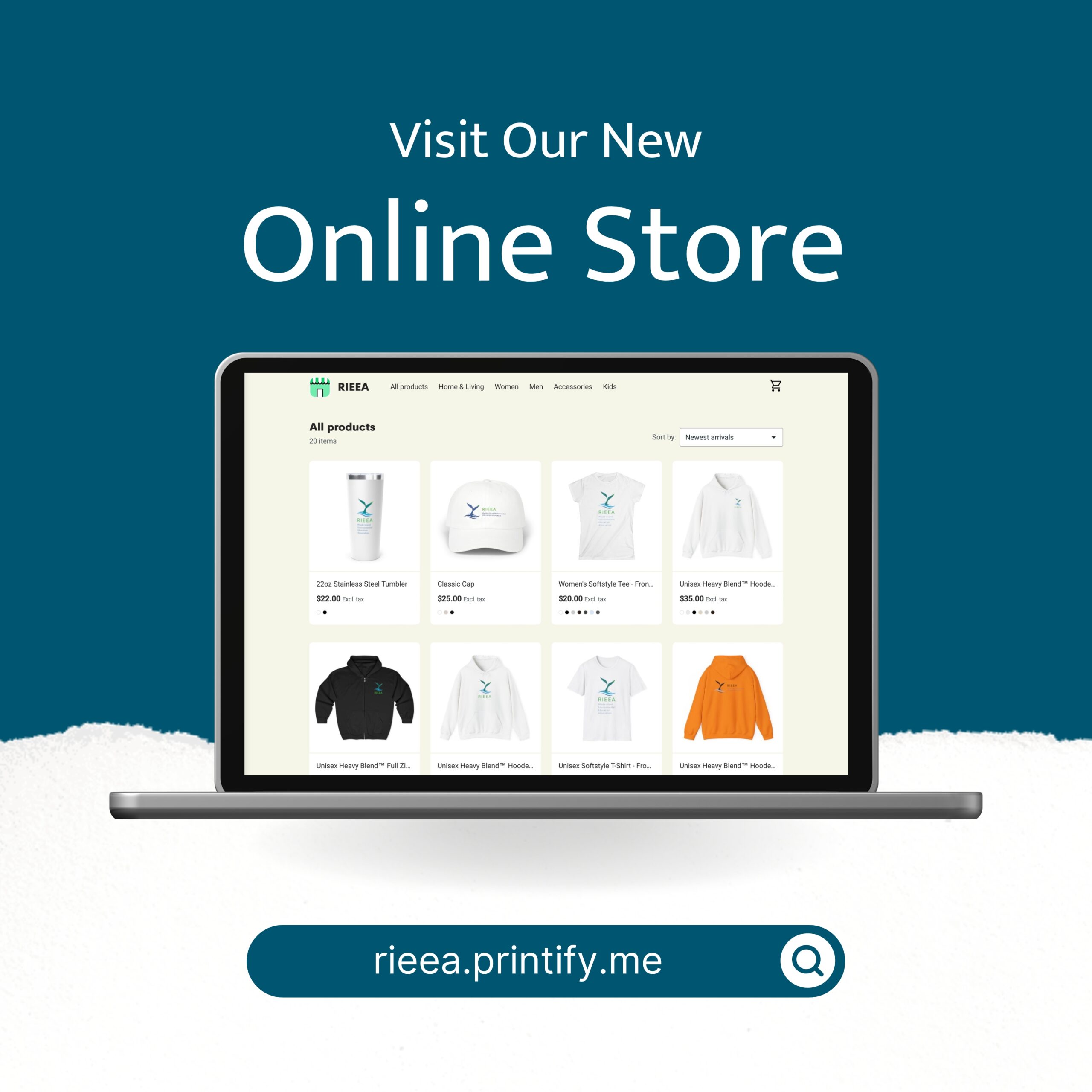 New RIEEA merch store on Printify